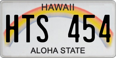 HI license plate HTS454