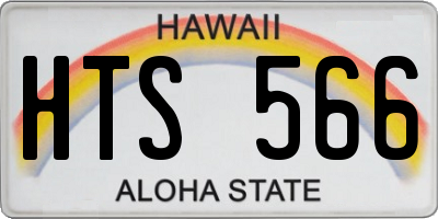 HI license plate HTS566