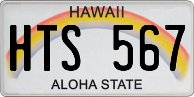 HI license plate HTS567