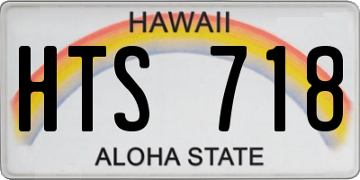 HI license plate HTS718