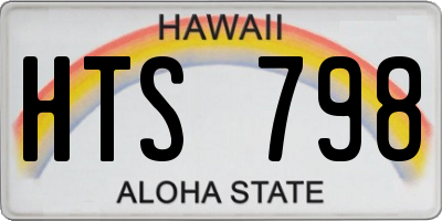 HI license plate HTS798