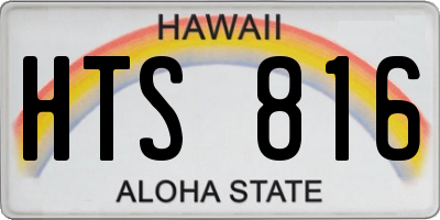 HI license plate HTS816