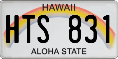 HI license plate HTS831