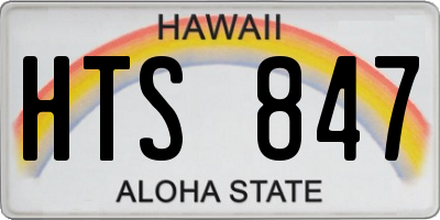 HI license plate HTS847