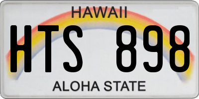 HI license plate HTS898