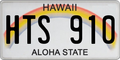 HI license plate HTS910