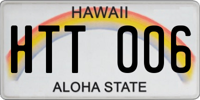 HI license plate HTT006