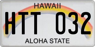 HI license plate HTT032