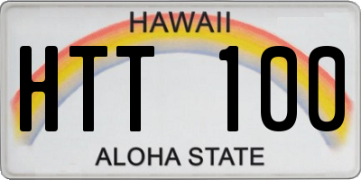 HI license plate HTT100