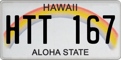 HI license plate HTT167