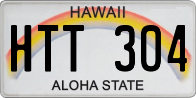 HI license plate HTT304
