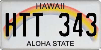 HI license plate HTT343