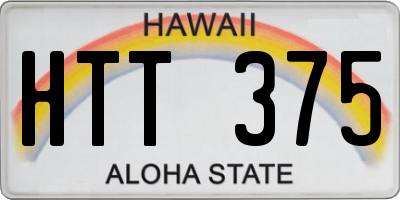 HI license plate HTT375
