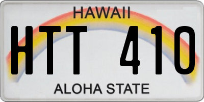HI license plate HTT410