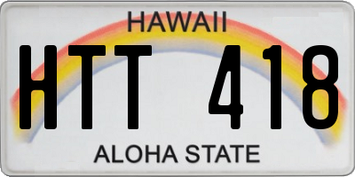 HI license plate HTT418
