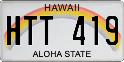 HI license plate HTT419