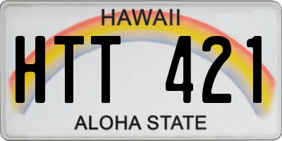 HI license plate HTT421