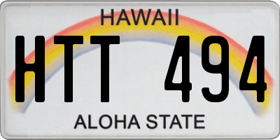 HI license plate HTT494