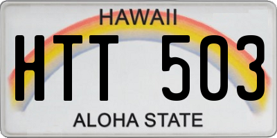 HI license plate HTT503