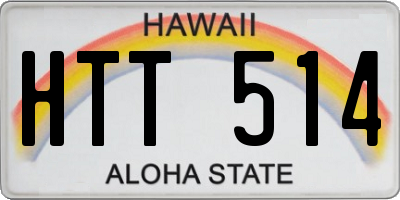 HI license plate HTT514
