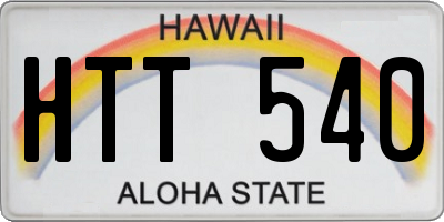 HI license plate HTT540