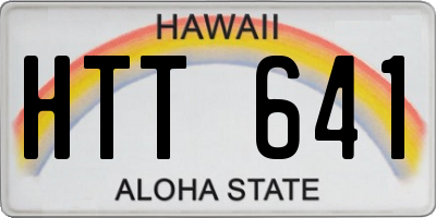HI license plate HTT641