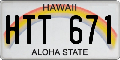 HI license plate HTT671