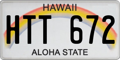 HI license plate HTT672