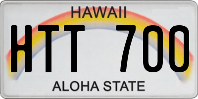 HI license plate HTT700