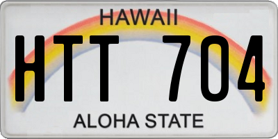 HI license plate HTT704