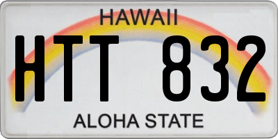 HI license plate HTT832