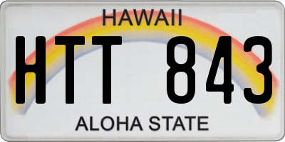 HI license plate HTT843