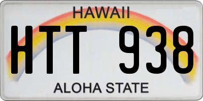 HI license plate HTT938
