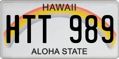 HI license plate HTT989