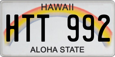 HI license plate HTT992