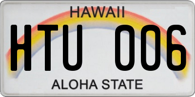 HI license plate HTU006