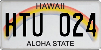HI license plate HTU024