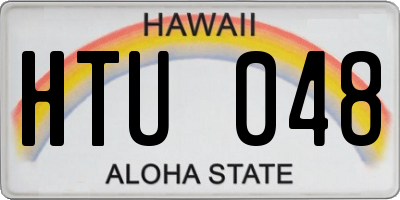 HI license plate HTU048