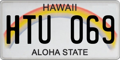 HI license plate HTU069