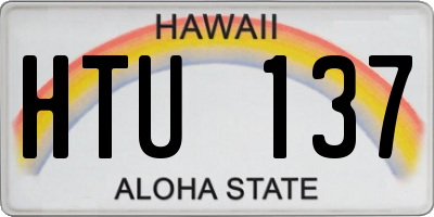 HI license plate HTU137