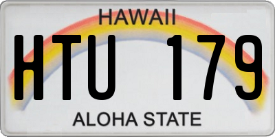 HI license plate HTU179