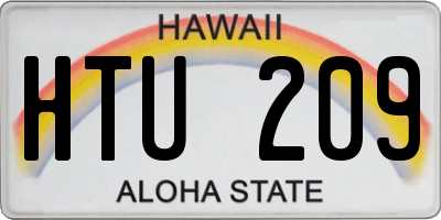 HI license plate HTU209