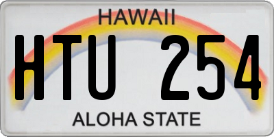 HI license plate HTU254