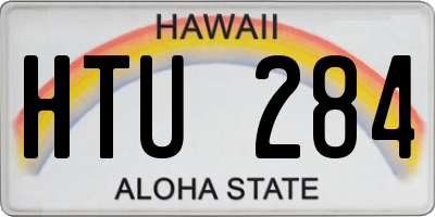 HI license plate HTU284
