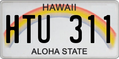 HI license plate HTU311
