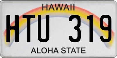 HI license plate HTU319