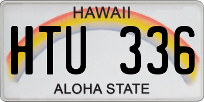 HI license plate HTU336