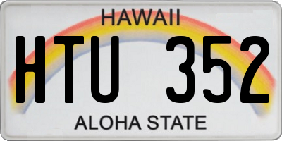 HI license plate HTU352