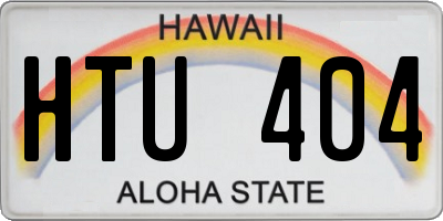 HI license plate HTU404