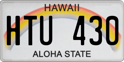 HI license plate HTU430